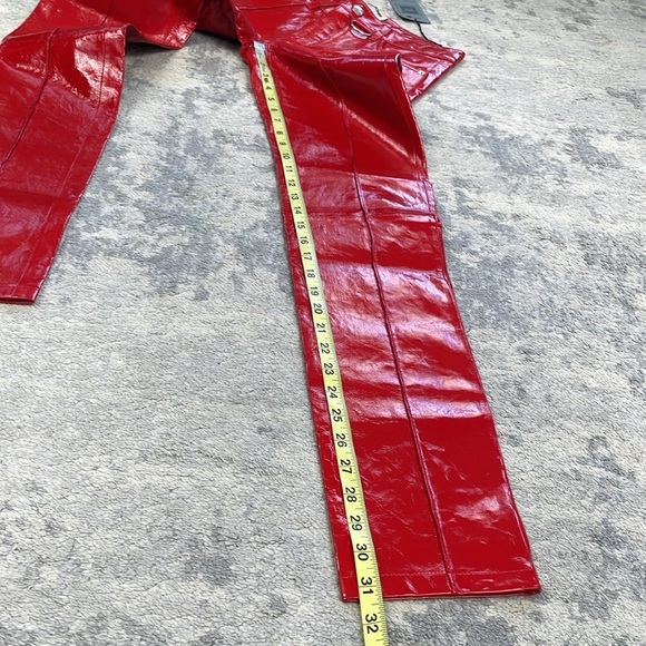 NWT Zadig & Voltaire Peko Skinny Vinyl Trouser Pants Shiny Red Leather Sz 34 - Picture 9 of 16